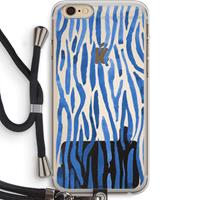 CaseCompany Blauwe nerven: iPhone 6 PLUS / 6S PLUS Transparant Hoesje met koord