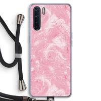 CaseCompany Abstract Painting Pink: Oppo A91 Transparant Hoesje met koord