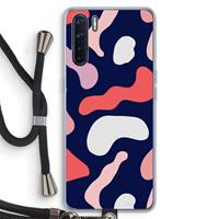 CaseCompany Memphis Shapes Pink: Oppo A91 Transparant Hoesje met koord