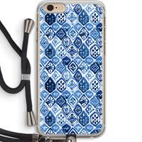 CaseCompany Blauw motief: iPhone 6 PLUS / 6S PLUS Transparant Hoesje met koord