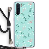 CaseCompany Small white flowers: Oppo A91 Transparant Hoesje met koord