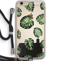 CaseCompany Tropische bladeren: iPhone 6 PLUS / 6S PLUS Transparant Hoesje met koord