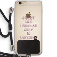 CaseCompany Christian Grey: iPhone 6 PLUS / 6S PLUS Transparant Hoesje met koord