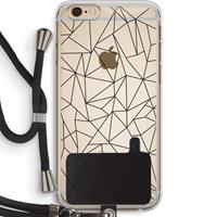CaseCompany Geometrische lijnen zwart: iPhone 6 PLUS / 6S PLUS Transparant Hoesje met koord