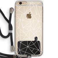 CaseCompany Geometrische lijnen wit: iPhone 6 PLUS / 6S PLUS Transparant Hoesje met koord