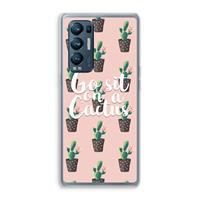 CaseCompany Cactus quote: Oppo Find X3 Neo Transparant Hoesje