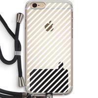 CaseCompany Strepen zwart-wit: iPhone 6 PLUS / 6S PLUS Transparant Hoesje met koord