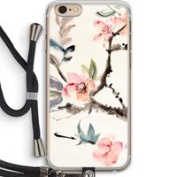CaseCompany Japanse bloemen: iPhone 6 PLUS / 6S PLUS Transparant Hoesje met koord