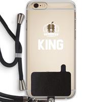 CaseCompany King zwart: iPhone 6 PLUS / 6S PLUS Transparant Hoesje met koord