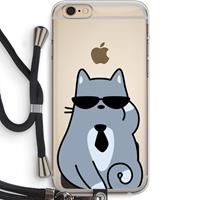 CaseCompany Cool cat: iPhone 6 PLUS / 6S PLUS Transparant Hoesje met koord