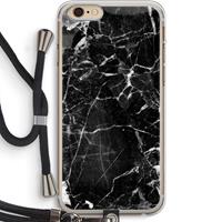 CaseCompany Zwart Marmer 2: iPhone 6 PLUS / 6S PLUS Transparant Hoesje met koord