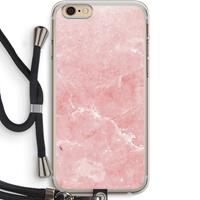 CaseCompany Roze marmer: iPhone 6 PLUS / 6S PLUS Transparant Hoesje met koord
