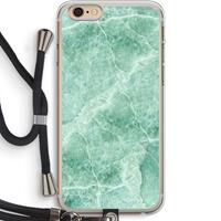 CaseCompany Groen marmer: iPhone 6 PLUS / 6S PLUS Transparant Hoesje met koord
