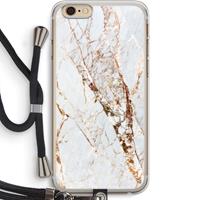 CaseCompany Goud marmer: iPhone 6 PLUS / 6S PLUS Transparant Hoesje met koord