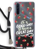 CaseCompany Don't forget to have a great day: Oppo A91 Transparant Hoesje met koord