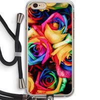 CaseCompany Neon bloemen: iPhone 6 PLUS / 6S PLUS Transparant Hoesje met koord