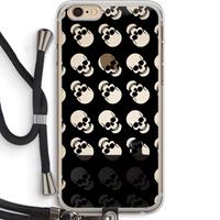 CaseCompany Musketon Skulls: iPhone 6 PLUS / 6S PLUS Transparant Hoesje met koord