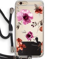 CaseCompany Geschilderde bloemen: iPhone 6 PLUS / 6S PLUS Transparant Hoesje met koord