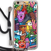 CaseCompany Vexx Mixtape: iPhone 6 PLUS / 6S PLUS Transparant Hoesje met koord