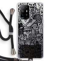CaseCompany Vexx Black Mixtape: Oppo A95 5G Transparant Hoesje met koord