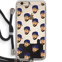 CaseCompany Drake Away: iPhone 6 PLUS / 6S PLUS Transparant Hoesje met koord