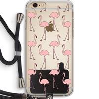 CaseCompany Anything Flamingoes: iPhone 6 PLUS / 6S PLUS Transparant Hoesje met koord