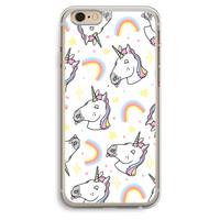 CaseCompany Rainbow Unicorn: iPhone 6 Plus / 6S Plus Transparant Hoesje