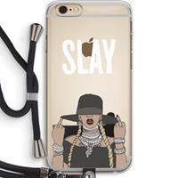 CaseCompany Slay All Day: iPhone 6 PLUS / 6S PLUS Transparant Hoesje met koord