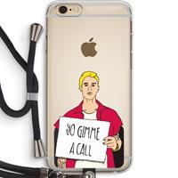 CaseCompany Gimme a call: iPhone 6 PLUS / 6S PLUS Transparant Hoesje met koord