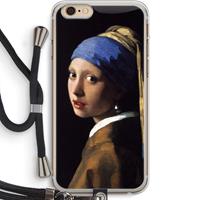 CaseCompany The Pearl Earring: iPhone 6 PLUS / 6S PLUS Transparant Hoesje met koord