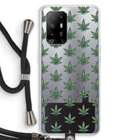 CaseCompany Weed: Oppo A95 5G Transparant Hoesje met koord