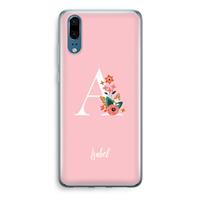 CaseCompany Pink Bouquet: Huawei P20 Transparant Hoesje