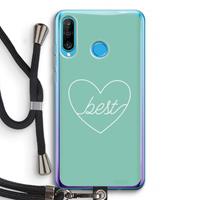 CaseCompany Best heart pastel: Huawei P30 Lite Transparant Hoesje met koord