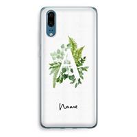 CaseCompany Green Brush: Huawei P20 Transparant Hoesje