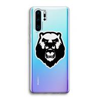 CaseCompany Angry Bear (white): Huawei P30 Pro Transparant Hoesje