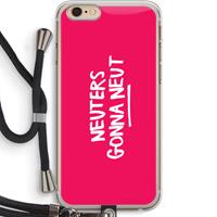 CaseCompany Neuters (roze): iPhone 6 PLUS / 6S PLUS Transparant Hoesje met koord