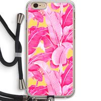 CaseCompany Pink Banana: iPhone 6 PLUS / 6S PLUS Transparant Hoesje met koord