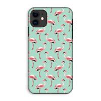 CaseCompany Flamingoprint groen: iPhone 11 Tough Case