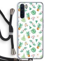 CaseCompany Ananas bladeren: Oppo A91 Transparant Hoesje met koord