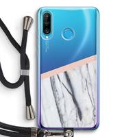 CaseCompany A touch of peach: Huawei P30 Lite Transparant Hoesje met koord