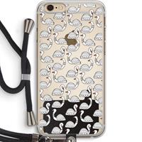 CaseCompany Zwanen: iPhone 6 PLUS / 6S PLUS Transparant Hoesje met koord