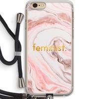 CaseCompany Feminist: iPhone 6 PLUS / 6S PLUS Transparant Hoesje met koord