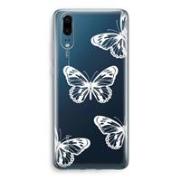 CaseCompany White butterfly: Huawei P20 Transparant Hoesje