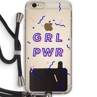 CaseCompany GRL PWR: iPhone 6 PLUS / 6S PLUS Transparant Hoesje met koord