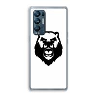 CaseCompany Angry Bear (white): Oppo Find X3 Neo Transparant Hoesje