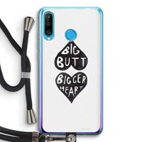 CaseCompany Big butt bigger heart: Huawei P30 Lite Transparant Hoesje met koord