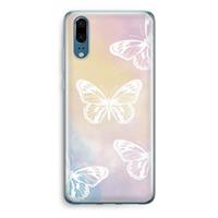 CaseCompany White butterfly: Huawei P20 Transparant Hoesje