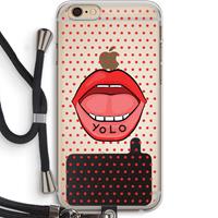 CaseCompany Yolo Denise: iPhone 6 PLUS / 6S PLUS Transparant Hoesje met koord