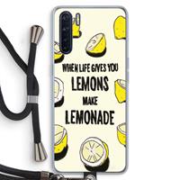 CaseCompany Lemonade: Oppo A91 Transparant Hoesje met koord
