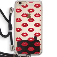 CaseCompany Lips: iPhone 6 PLUS / 6S PLUS Transparant Hoesje met koord